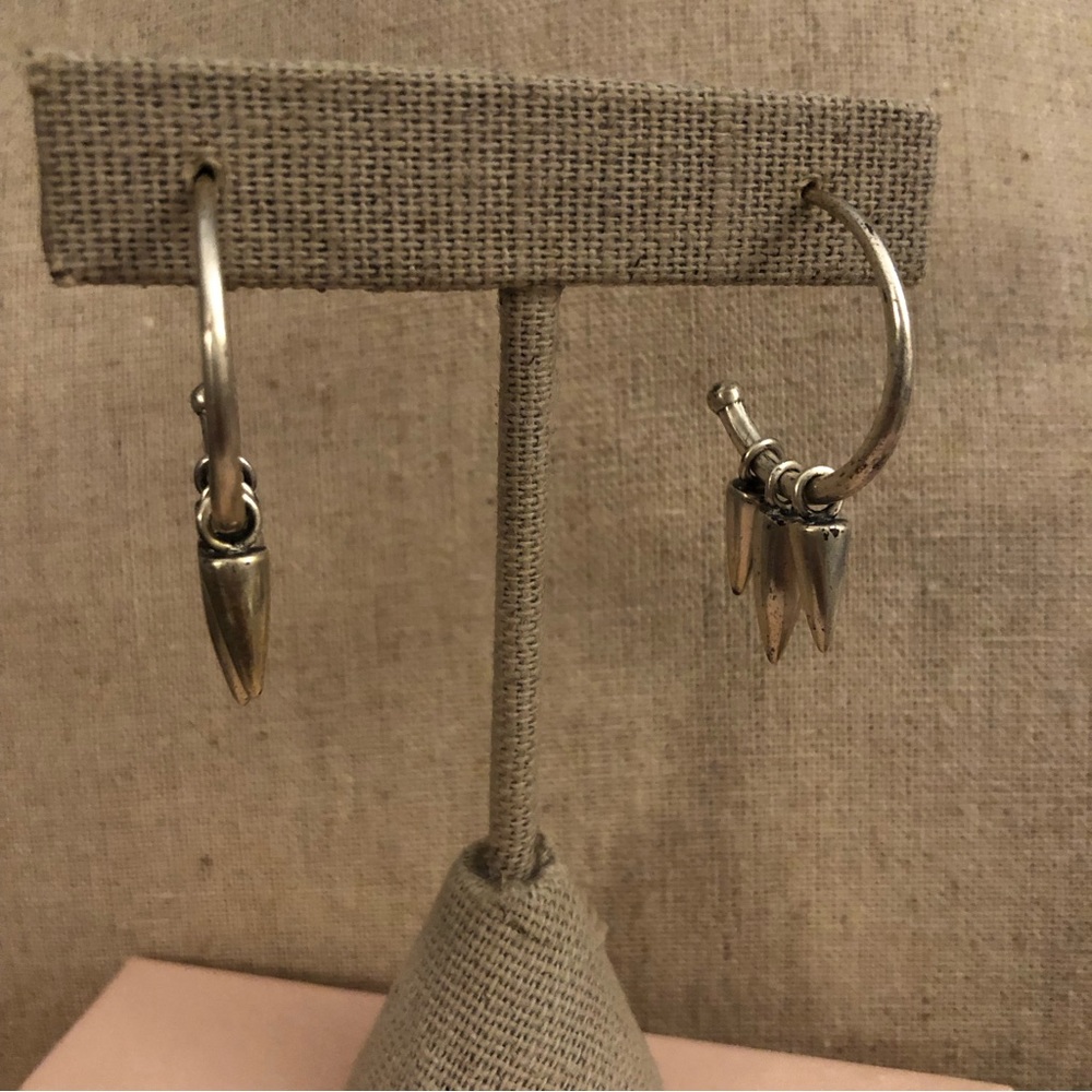 Banana Republic spike hoop earrings in silver